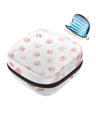 Sweet animal paw storage bag for women's bandages large menstrual cup cylinder pocket with zipper periodic inserts bags panty liners tampons for girls and women