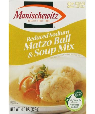 MANISCHEWITZ Reduced Sodium Matzo Ball & Soup Mix, 4.5-Ounce Boxes (Pack of 6)