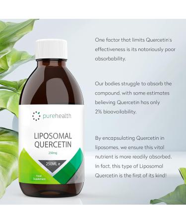 Pure Liposomal Quercetin - High Strength Antioxidant with Maximum Bioavailability - All Natural Vegan Liquid Supplement - Made in Germany - Buy Online on GoSupps.com