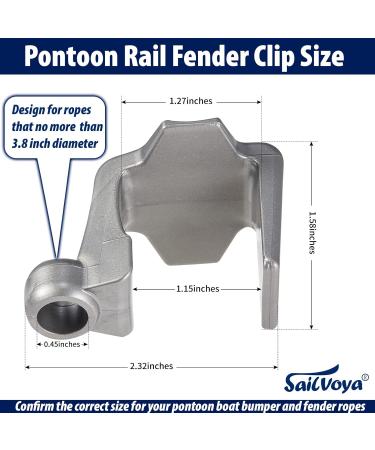 Pontoon Boat Fender Clips for Docking - Square Rail Hangers for Pontoon Bumpers - Grey (4 Pack) - Buy Online on GoSupps.com