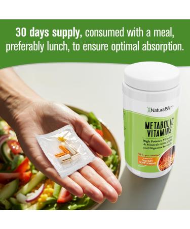 NaturalSlim Metabolic Vitamins - Combination of High Potency Multivitamins Minerals B Complex Msm & Digestive Formula Supplements for Men & Women - Energy & Metabolism Support - 2 Pack 30 Count (Pack of 2) - Buy Online on GoSupps.com