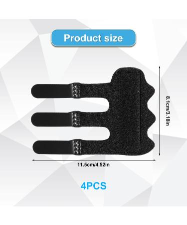 4PCS Finger Splints | Upgraded 3 Straps Trigger Finger Brace for Arthritis & Pain Relief | Broken Finger Protection & Straightening - Black - Buy Online on GoSupps.com
