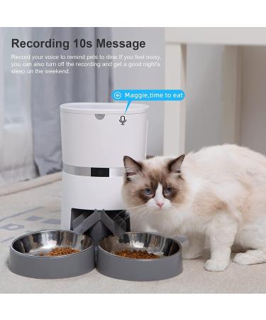 Smart Cat Feeder - WellToBe Automatic WiFi Pet Food Dispenser with Voice Recorder & Portion Control, White - Buy Online on GoSupps.com