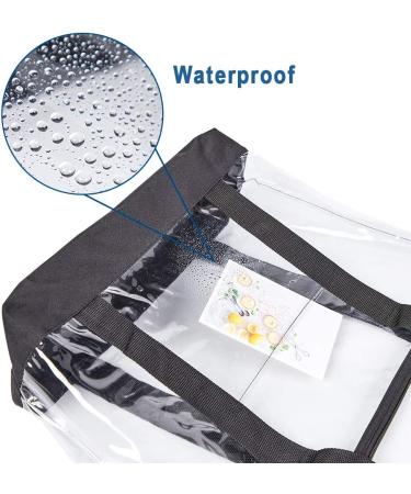 Large Clear Tote Bag Fashion PVC Shoulder Handbag for Women Black Stadium Bag for Security, Travel, Shopping, Sports, Work | Clear Handbag - Buy Online on GoSupps.com