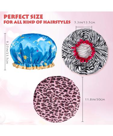 POPCHOSE Large Waterproof Shower Cap for Women - Stylish Satin Hair Bonnet for Long Hair - Buy Online on GoSupps.com