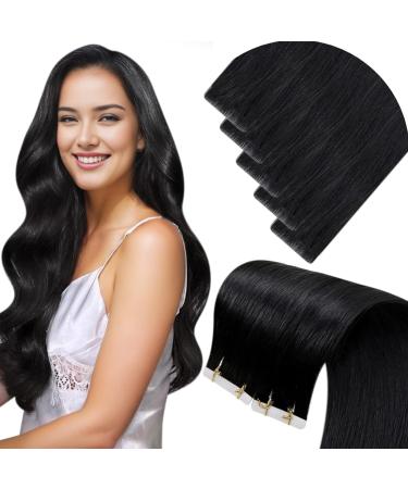 Laavoo hair extensions real hair tape injection black 40cm inject tape in extensions real hair 10G Seamless virgin tape extensions real hair black 5pcs #1 40cm virgin-5PCs 1.1 #1