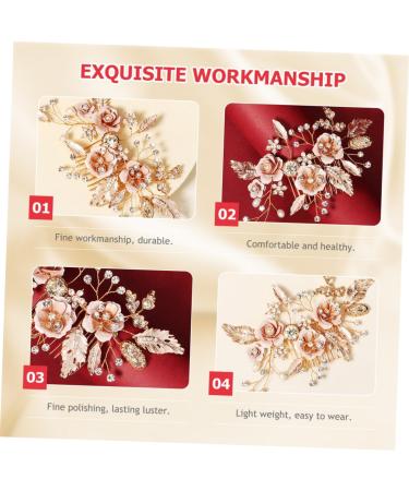 Beatifufu Flower Leaf Comb Bridal Hair Accessories Flower Bridal Hair Comb Wedding Hair Accessories Rhinestone Bridal Hair Comb Wedding Hair Comb Bride Alloy Rhinestone Crystal Headgear - Buy Online on GoSupps.com