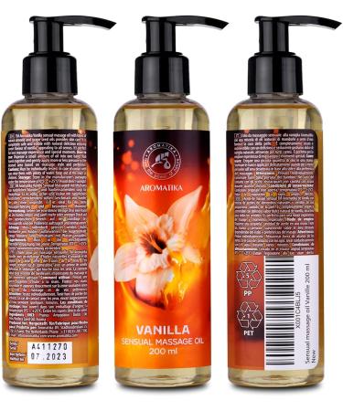 Buy Sensual Vanilla Massage Oil 200ml | Edible Body Oil with Almond & Grape Seed | Kissable & Relaxation Oil for All Skin Types - Buy Online on GoSupps.com