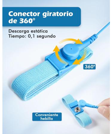VASTAR ESD Anti-Static Wrist Strap - Adjustable Grounding Bracelet with Alligator Clip & Long Cord for Electronics Repair | Thermal Paste Included - Buy Online on GoSupps.com