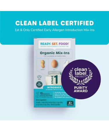 Ready Set Food Stage 1-15 Days Mix-Ins for Babies 4+ Mo | Top 3 Allergens: Organic Peanut Egg Milk | Safe & Effective Allergen Introduction | For Bottle or Food - Buy Online on GoSupps.com