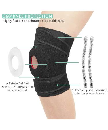 VINTEAM Adjustable Knee Brace Support for Men & Women - Compression Neoprene Universal Size 30-50cm | Top Quality Knee Strap for Pain Relief - Buy Online on GoSupps.com