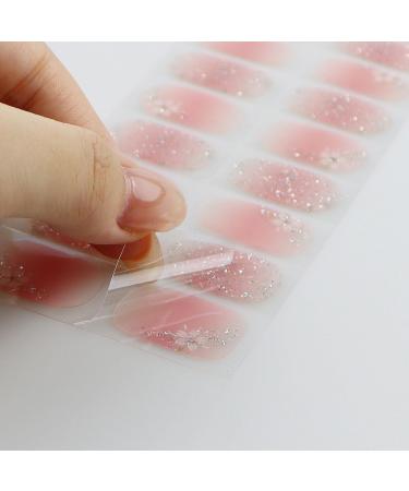 Jmeowio Pink Glitter Gel Nail Films - Self-Adhesive Nail Stickers for Stunning Nail Designs | Premium Glittering Accessories - Buy Online on GoSupps.com