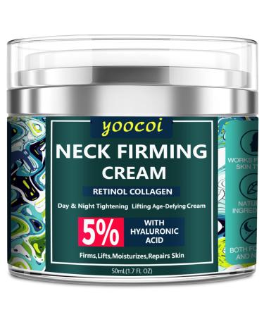 Neck Firming Cream,Retinol Cream,Collagen Cream Natural With Retinol, Collagen & Hyaluronic Acid,For Wrinkles,Day & Night Anti Aging Collagen Cream - Face Moisturizer,Firming, Hydrating & Renewing Effect,(1.7OZ)