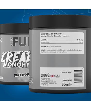 Applied Nutrition BodyFuel Creatine Monohydrate Powder Increases High-Intensity Physical Performance Unflavoured (300g - 60 Servings) - Buy Online on GoSupps.com