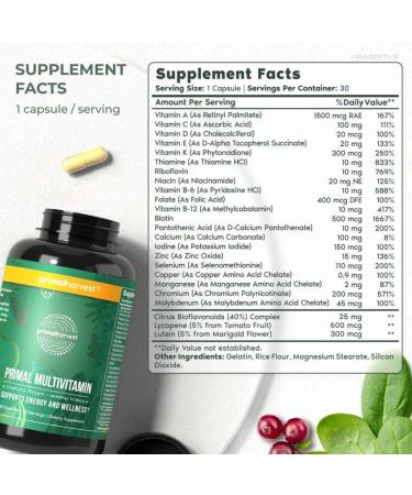 Primal Multivitamin + Primal Creatine Powder Bundle | 2-Pack | Support Daily Nutrition Energy & Muscle Strength | 30 Servings Each - Buy Online on GoSupps.com