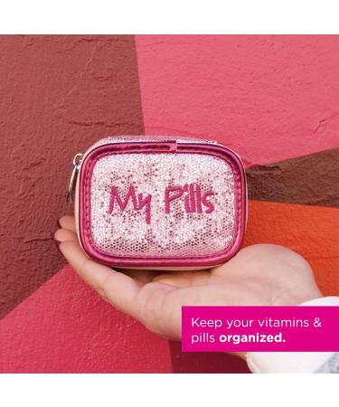 Buy Miamica Zippered 'My Pills' Pill Case - 8-Day Organizer in Pink Glitter Compact Medicine Box for Vitamins & Pills - International Shipping Available - Buy Online on GoSupps.com