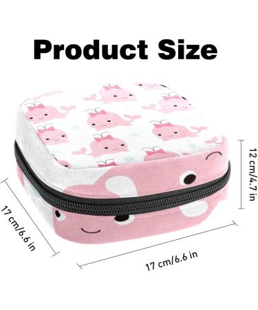 Javenproeqt Portable Women's Binding Bags - Menstrual Cup Pocket & Pads for Teens - Stylish Pink Whale Pattern - Buy Online on GoSupps.com