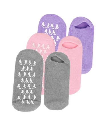 SOLUSTRE 3 Pairs Foot Gel Socks Skin Miss Vegetable Gel Nursing Cover