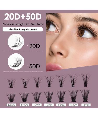 DIY Lash Extension Kit 280pcs - 20D+50D 10-16mm Mix C/CC/D Curl Cluster Lashes with Bond and Seal Tweezers - Soft Light Eyelash Extension Kit for Home Use - Buy Online on GoSupps.com