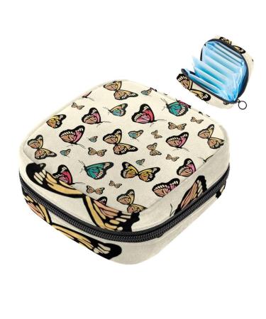 Women bands storage bag menstrual cup pocket girl travel big capacity make-up ladies bandage organizer butterflies pattern