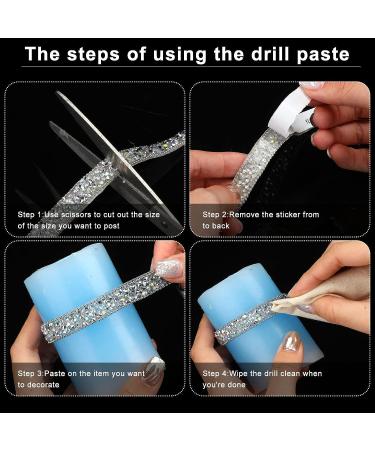 3 Yards Resin Rhinestone Ribbon Self Adhesive Diamond Roll - Silver AB Color 0.4 Inch - DIY Art Crafts - Buy Online on GoSupps.com