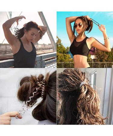 9 Pack Spiral Hair Ties - Strong Hold Telephone Cord Style Hair-Friendly Accessories for Women & Girls - Multicolored Elastic Hair Gums - Buy Online on GoSupps.com