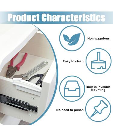 4 Pcs Invisible Drawer Locks Proof Draw & Cupboard Hidden Locks for Child Baby Safety Locks with Strong Adhesive for Cabinet Cupboard and Other Furniture No Drilling Required Easy Install(White) - Buy Online on GoSupps.com