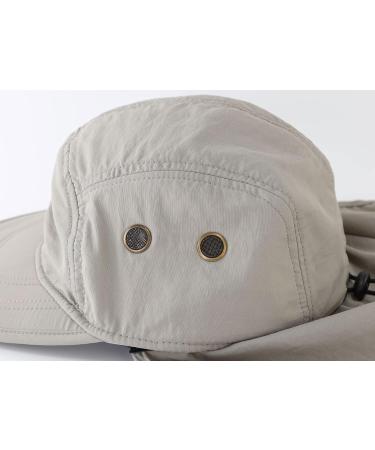 Magracy Men's Summer UPF 50+ Fisherman Hat with Neck Flap - Lightweight Sun Protection Cap in Light Grey | International Shipping Available - Buy Online on GoSupps.com