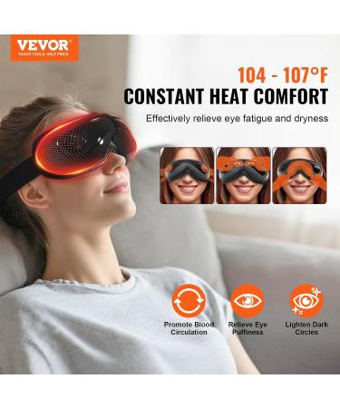 VEVOR Eye Massager with Heat & Remote - 5 Modes Bluetooth Music Foldable Eye Care for Strain Dry Eyes & Dark Circles - Perfect Gift for Parents - Buy Online on GoSupps.com