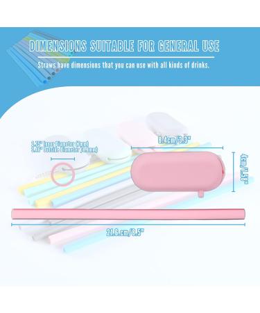 12-pcs Reusable Silicone Drinking Straws with 4 Carrying Bags and 2 Cleaning Brushes - BPA-Free Eco-Friendly Durable Suitable for Hot and Cold Drinks and Ideal for Kids Travel and Parties | L'S - Buy Online on GoSupps.com
