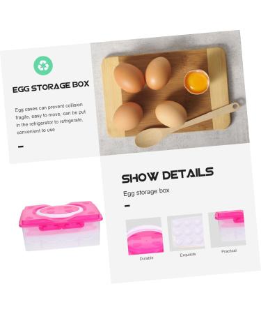 GLEAVI Egg Storage Box Eggs Food Trays Camping Fridge Containers for Food Egg Holder Call Crisper re-usable Rosy 24X16.5X10CM - Buy Online on GoSupps.com