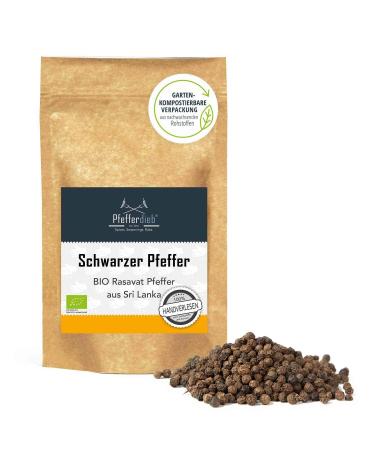 Black pepper ORGANIC Rasavat pepper whole premium quality directly from the spice garden in Sri Lanka 500g - Pfefferdieb 500.0 grams