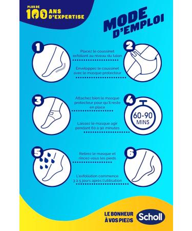 Scholl Pack of 2 Exfoliating Heel Foot Masks - Foot Peeling - Eliminates Calluses - Effective Foot Care - 4 Socks - Buy Online on GoSupps.com