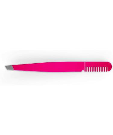 Amaok Eyebrow Tweezer with Comb - Slant Tip - Bright Pink | BOGO SALE Offer - Buy Online on GoSupps.com