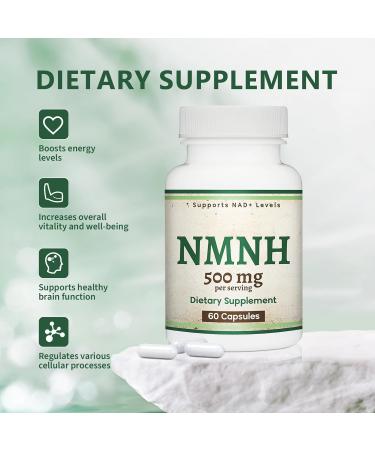 NMNH Supplement Dihydronicotinamide Mononucleotide 500mg Per Serving 30 Servings - 60 Capsule - Buy Online on GoSupps.com