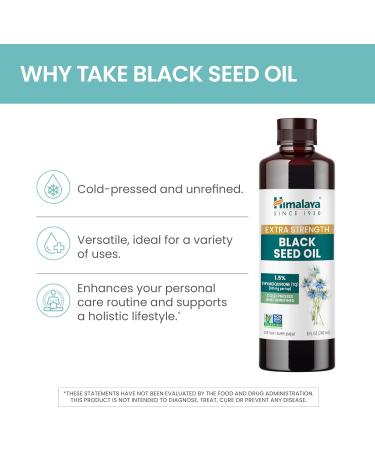 Himalaya Extra Strength Black Seed Oil Cold-Pressed & Unrefined 1.5% Thymoquinone (69 mg per TSP) 8 oz - Buy Online on GoSupps.com