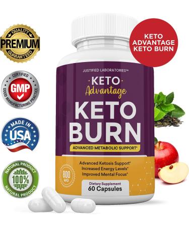(2 Pack) Keto Advantage Keto Burn Pills with Apple Cider Vinegar | Advanced Ketogenic Supplement for Ketosis Support | 120 Capsules - Buy Online on GoSupps.com