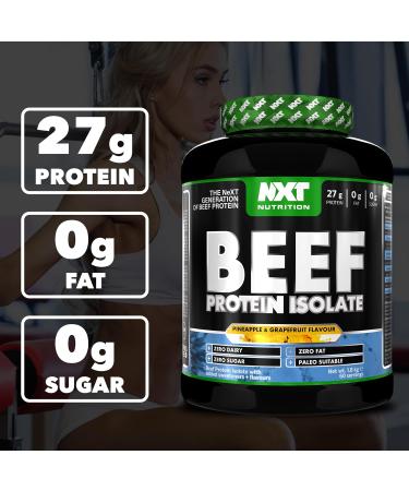 NXT Nutrition Beef Protein Isolate Powder - 1.8kg Pineapple Grapefruit Flavor | Paleo Keto Friendly, Dairy & Gluten Free - High Natural Amino Acids - Buy Online on GoSupps.com