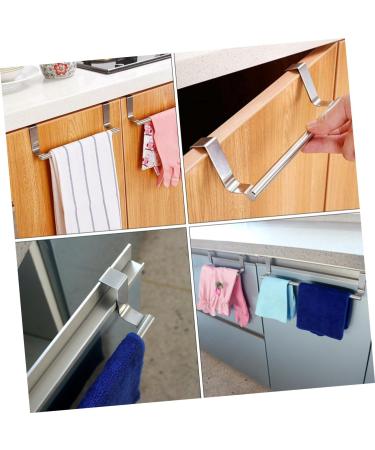 Alipis 3 Pcs Cabinet Door Hook Swivel Towel Rack Metal Over Cabinet Towel Bar Storage Rack Kitchen Shelf Silverx3pcs 36X5cmx3pcs - Buy Online on GoSupps.com
