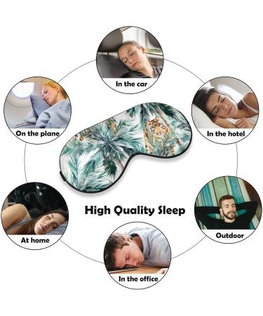 Tropical Palm Trees Tiger Sleep Mask - Adjustable Eye Cover for Sleeping, Block Light for Night Travel and Nap - Men and Women - Buy Online on GoSupps.com