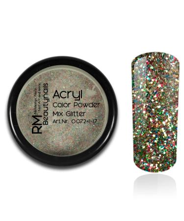 Acrylic Color Powder Mix Glitter Powder Nail Design Nails Fingernail RM Beautynails 1 Pack (1x 10g) Mix Glitter 10g