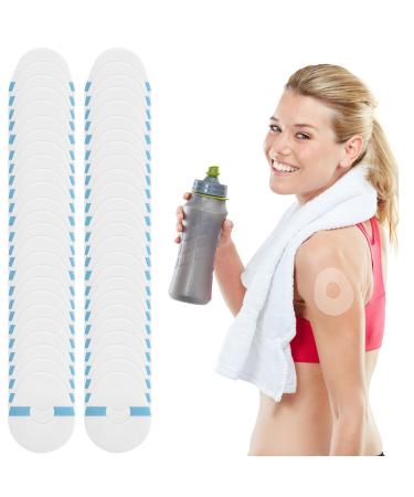 50 pieces dexcom g7 plaster waterproof freestyle libre sensor covers waterproof sensor stains cgm adhesive tape without adhesive in medium front cuts protective sticker glucose monitor patches (transparent)