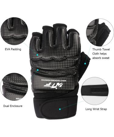 Langray Taekwondo & Boxing Gloves - MMA Sparring & Punching Bag Training for Adults & Kids - Size M Black - Buy Online on GoSupps.com