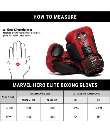 Hayabusa Marvel Hero Elite 16oz Deadpool Boxing Gloves for Men and Women - Buy Online on GoSupps.com