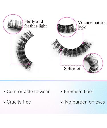 AIZUIWIY Russian Strip Lashes D Curl Fluffy False Eyelashes Kit with Bond &Seal Natural Look Like Extensions 3D Volume Lashes Fake Eyelashes 10 Pairs Reusable SJ23-CLASSIC EYELASHES KIT - Buy Online on GoSupps.com