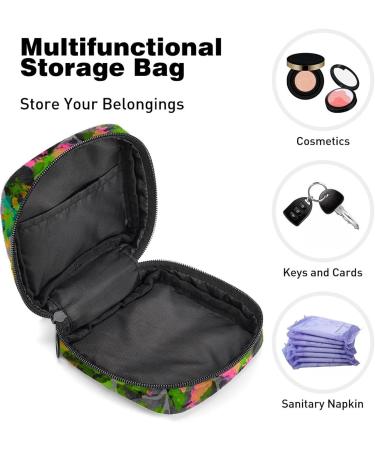 Floral Abstract Sanitary Napkin Storage Bag | Menstrual Cup Pouch | Nursing Pad Holder | Period Bag for Women & Girls - Multi-colored - Buy Online on GoSupps.com