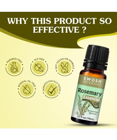 SWOSH Rosemary Oil for Dry Hair & Scalp - 10ml Natural Essential Oil for Healthy Hair & Skin | International Shipping Available - Buy Online on GoSupps.com