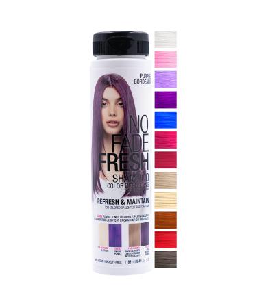 No Fade Fresh Purple Bordeaux Hair Color Depositing Shampoo with BondHeal Bond Rebuilder, Vegan, Cruelty-Free 6.4 oz