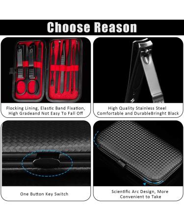 10-Piece Stainless Steel Nail Clipper Set Professional Manicure Set Stainless Steel Manicure Tools Stainless Steel Nail Care Tools Professional Nail Clipper Set (Black) - Buy Online on GoSupps.com