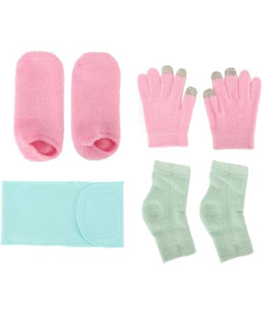 Qukaim Moisturizing Spa Gloves Socks Moisturizing Gel Spa Gloves and Socks Set with Essential Oil Hydration Repair Gloves and Heel Socks Blue Neck Mask - Buy Online on GoSupps.com